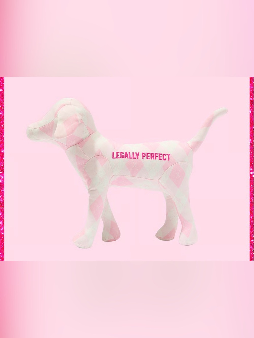 Limited Edition ‘Legally Perfect’ Large Plush Dog PINK by Victoria’s Secret nwt
